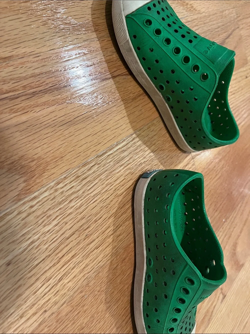 Native Kids Green Slip-On Perforated Rubber Sneakers size c9